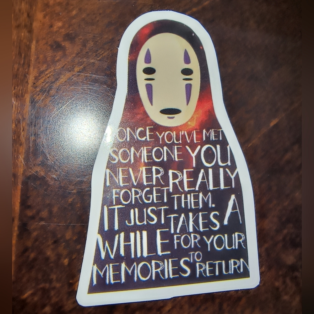 No-Face Quote Sticker - Red, Black, Cream